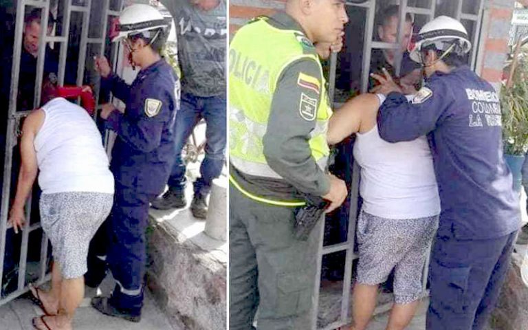 পাশের বাড়ির ভাবিকে  উঁকি দিতে গিয়ে গ্রিলে আটকে গেল মাথা !!