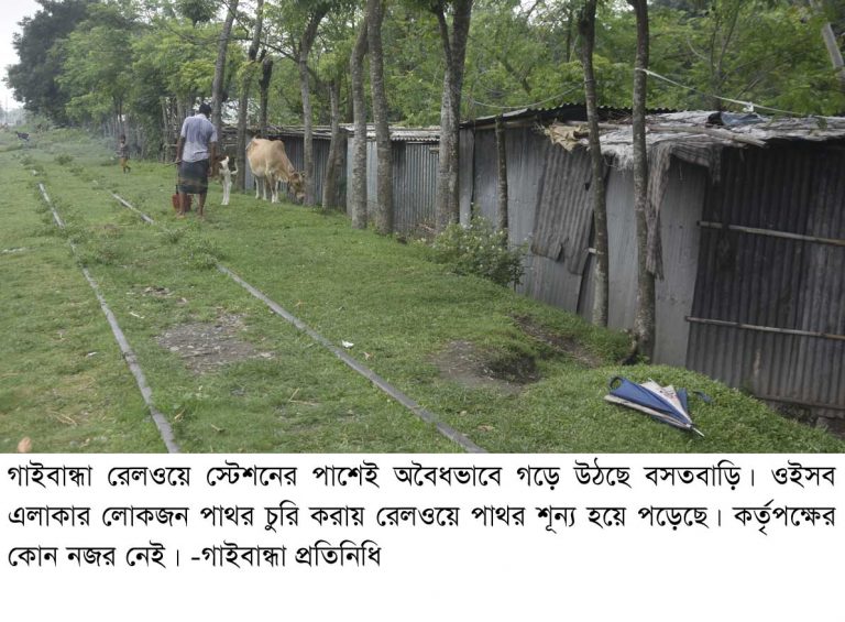উধাও হয়ে যাচ্ছে রেল লাইনের পাথর ॥ ঝুঁকির মধ্যে পড়ছে রেল চলাচল॥ রেল কর্তৃপক্ষের নজর নেই